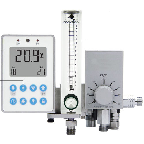 Misturador de gases médico-hospitalar - MaxBlend Lite - Maxtec - de oxigênio / de ar / tubo fluxométrico