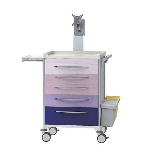 Carrinho para computador para distribuição de medicamentos - JDECF354 - Jingdong Technology - com bateria / com gavetas / com touch screen
