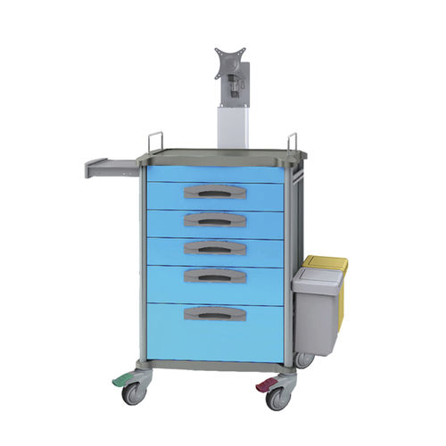 Carrinho para computador para distribuição de medicamentos - JDECF334 - Jingdong Technology - com bateria / com gavetas / com touch screen