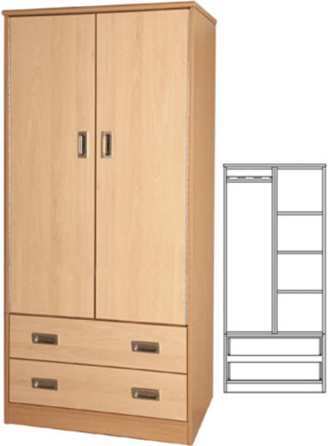 Armário para hospital - SF-WSU - Tough Furniture - com prateleiras / 2 gavetas / com 2 portas