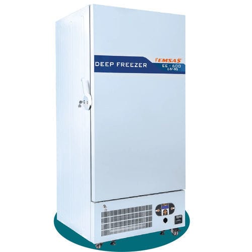 Freezer para plasma sanguíneo - EE 600 - EMSAS - de laboratório / com rodízios / com 1 porta