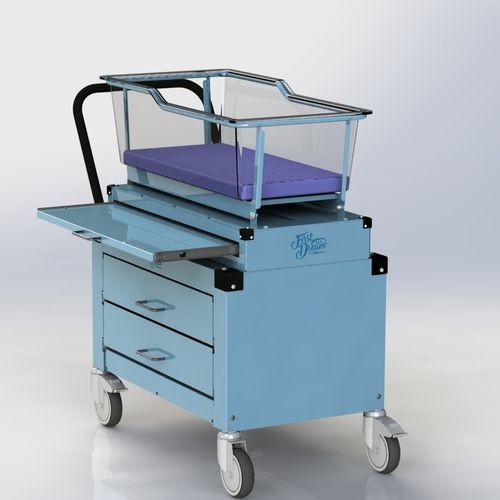 Berço hospitalar com altura fixa - FIRST DREAM - HARD Manufacturing CO., INC - com rodízios / com compartimentos de arrumação / transparente