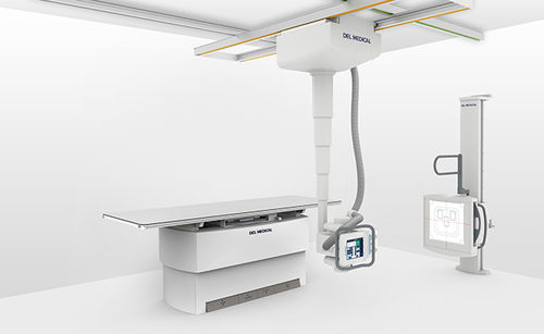 Sistema de radiografia digital - OTC18M - DEL Medical - para radiografia geral / com bucky de piso / com braço porta-tubo telescópico de teto