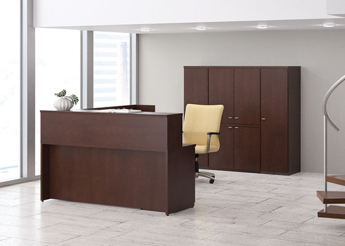 Secretária com gavetas - Hiland - National Office Furniture - de recepção / estação de trabalho