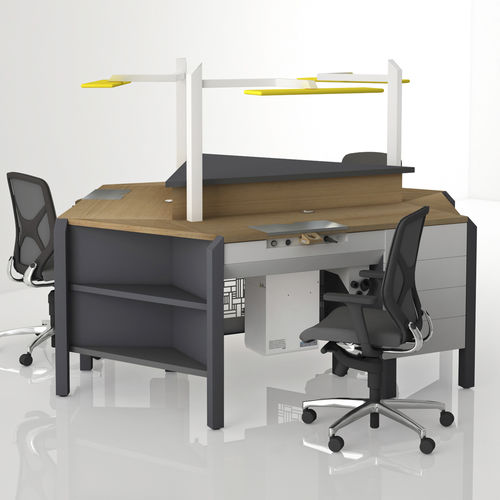 Estação de trabalho para laboratório dentário com iluminação - COMP.18 - CATO - com gavetas / modular