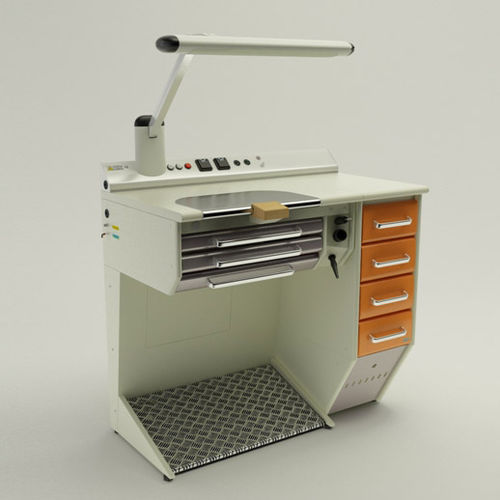 Estação de trabalho para laboratório dentário com iluminação - Operativa 1  - CATO - com apoio para pés