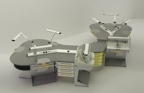 Estação de trabalho para laboratório dentário com iluminação - Operativa 40  - CATO - com apoio para pés / freestanding