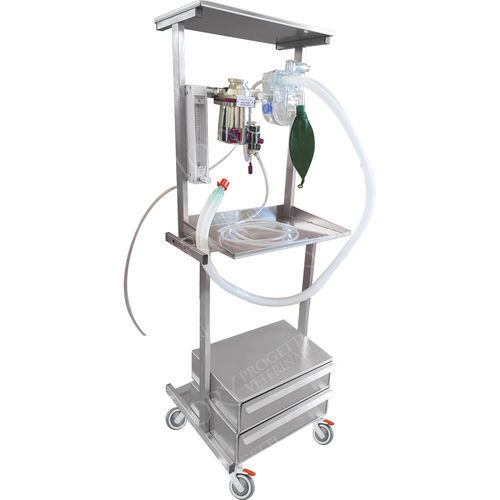 Aparelho de anestesia veterinária para animais de pequeno porte - ANE004/B - Lory Progetti Veterinari srl - com carrinho