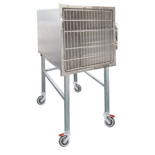 Gaiola veterinária para gatos - GA030 - Lory Progetti Veterinari srl - com rodízios / em aço inoxidável / 1 módulo