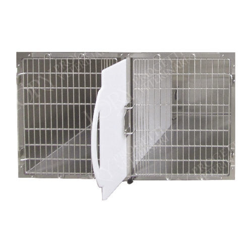 Gaiola veterinária modular - GAMO003 - Lory Progetti Veterinari srl - em aço inoxidável / 2 módulos