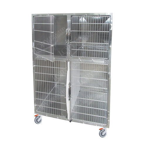 Gaiola veterinária para cães - GA010 - Lory Progetti Veterinari srl - com 4 compartimentos / dois andares / com rodízios