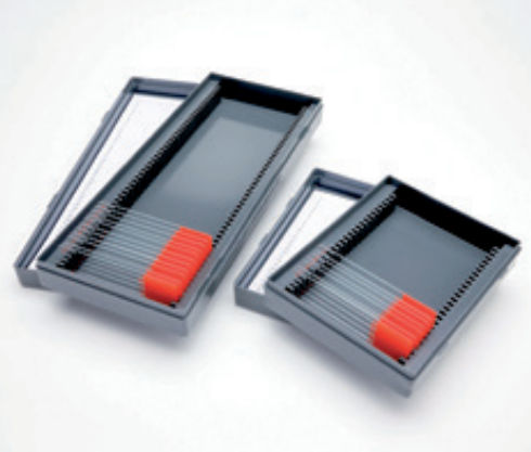 Estojo para lâminas de microscópio - 44-1307 series - BIO-OPTICA Milano - em plástico / empilhável