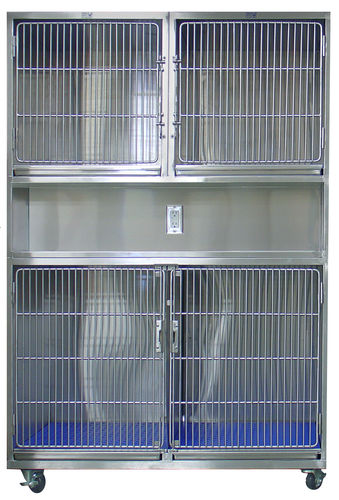 Gaiola veterinária para isolamento - 1300-20 - Tristar Vet - com 4 compartimentos / em aço inoxidável / com 2 prateleiras