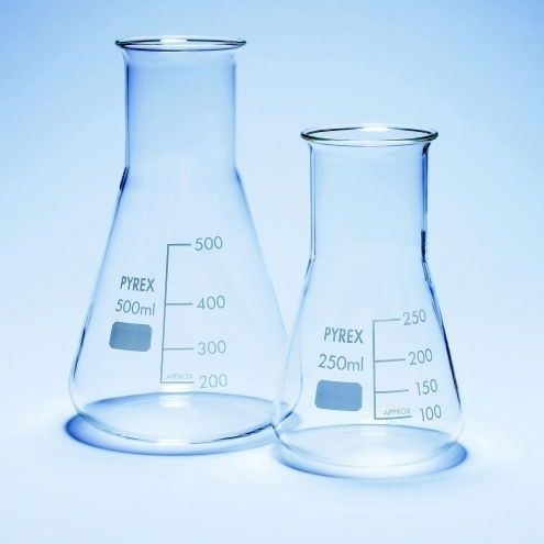 Balão de laboratório - Pyrex®  - SciLabware Limited - em vidro borossilicato / graduado / Erlenmeyer