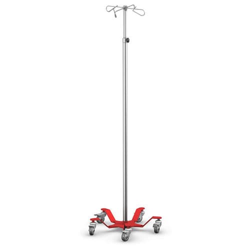 Suporte para soro com rodízios - SK-03 - TECHMED - 2 ganchos / 4 ganchos