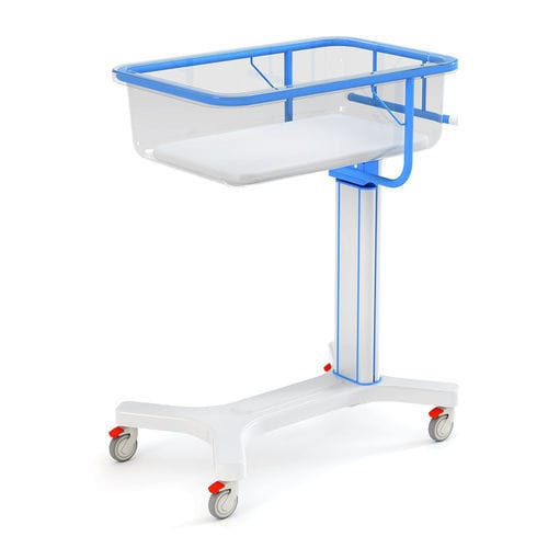 Berço hospitalar com rodízios - BM1 - TECHMED - com altura regulável / em alumínio / transparente