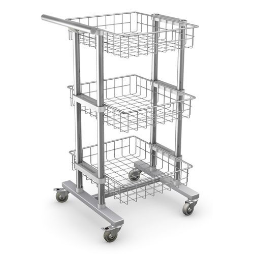 Carrinho para roupa médico-hospitalar - WK series - TECHMED - de transporte / para lavanderia / com prateleiras