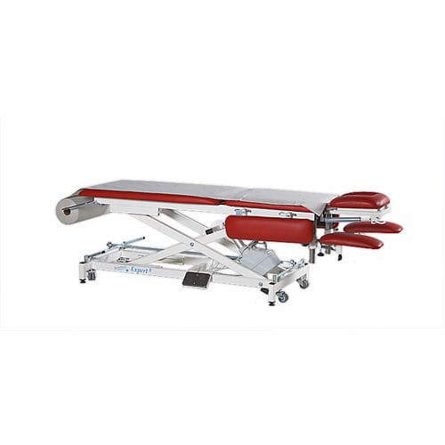Mesa de massagem elétrica - EXPERT X1 - Fysiotech - com rodízios / com apoios de braços / com encosto regulável