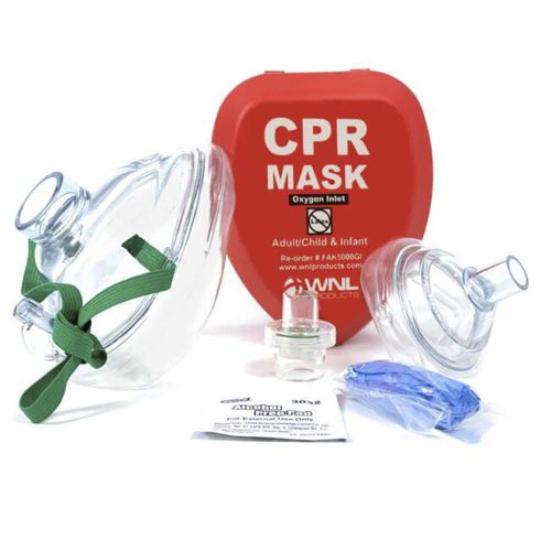 Máscara de RCP para RCP - FAK5000GI - WNL Products - para treinamento / transparente / com válvula