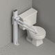 barra de apoio de piso / para vaso sanitário / para estabelecimento de saúde / em aço inoxidável