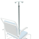 suporte para soro para fixação em mesa de exame / 2 ganchos / telescópico / em inox